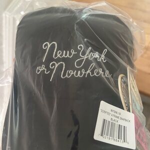 Black Snapback Hat with Embroidered Text